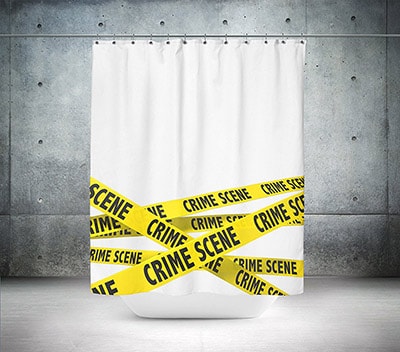 tenda per doccia e vasca crime scene